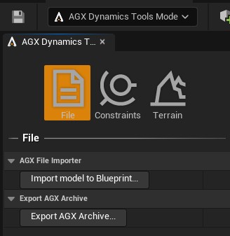 Using the AGX Mode to import a model.