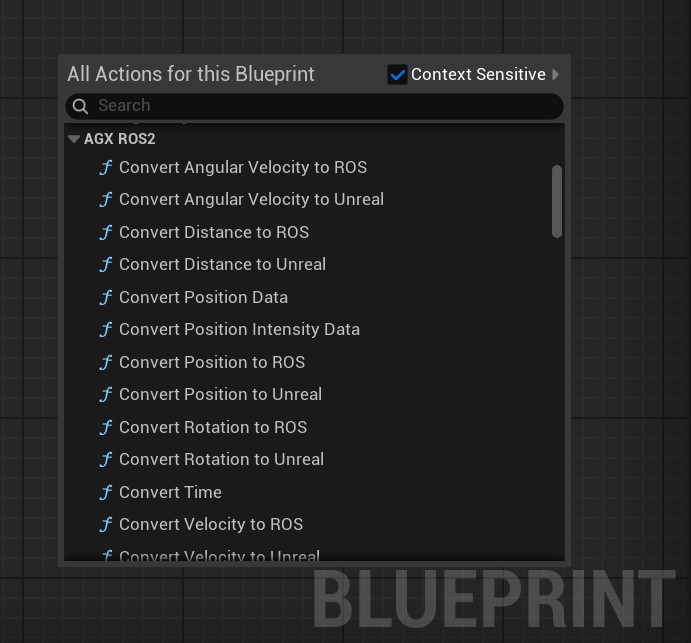 Helper conversion functions found in the AGX ROS2 category.