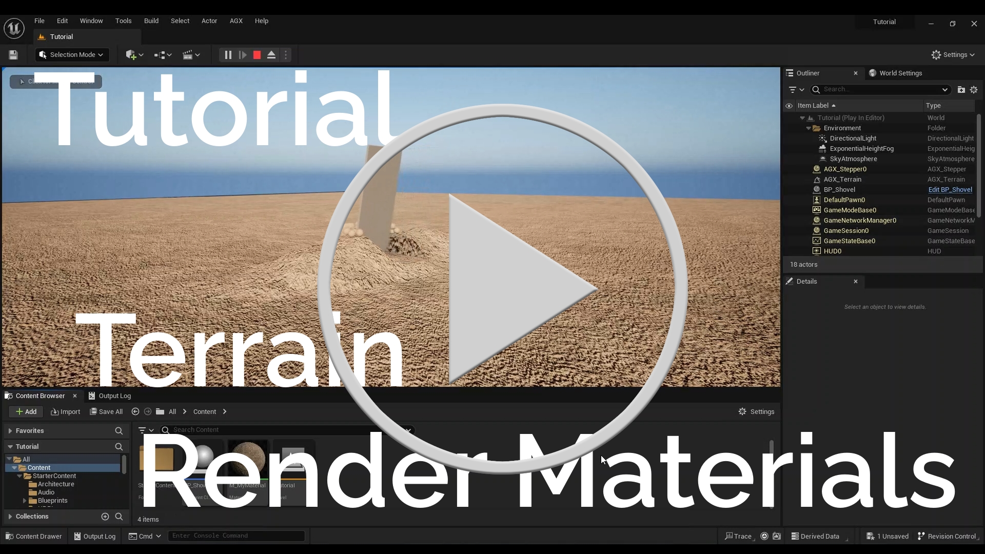 Video tutorial about Terrain Render Materials.