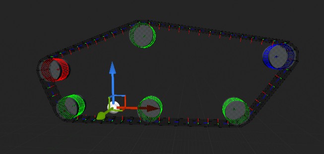Track with different wheel models for the wheels.